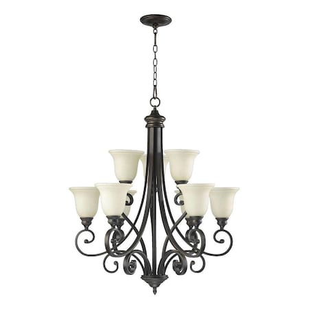 Quorum Five Light Oiled Bronze Amber Scavo Glass Up Chandelier Quorum Five Light Oiled Bronze Amber Scavo Glass Up Chandelier
